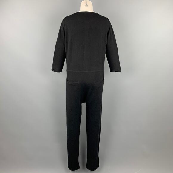 SISTER Size M Black Knit Patch Pocket Overalls - Picture 3 of 4